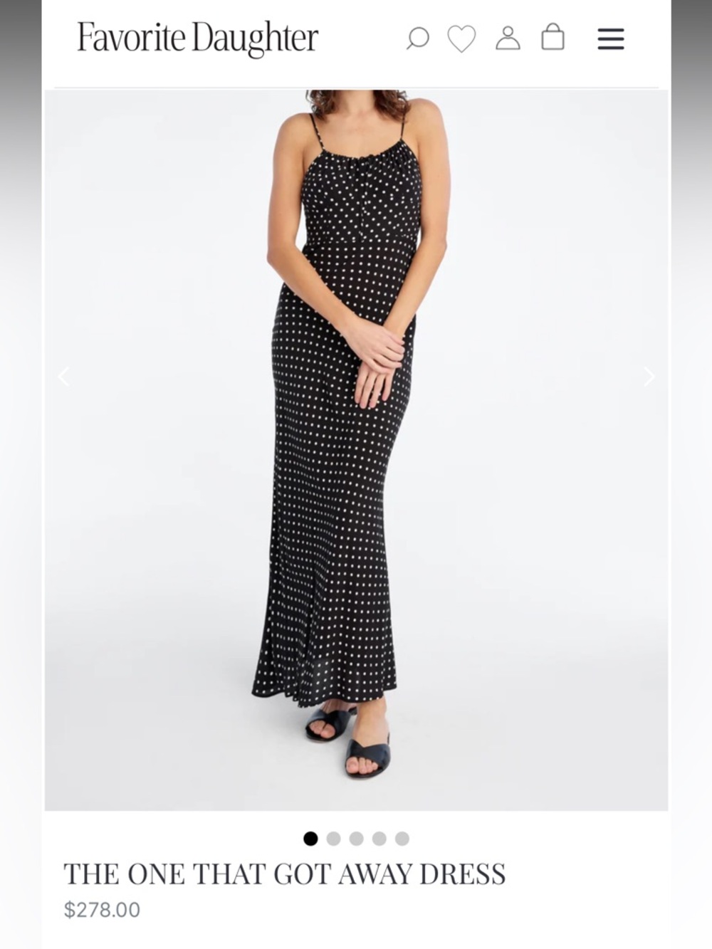 Favorite Daughter Black and White Polka Dot Maxi Slip Dress